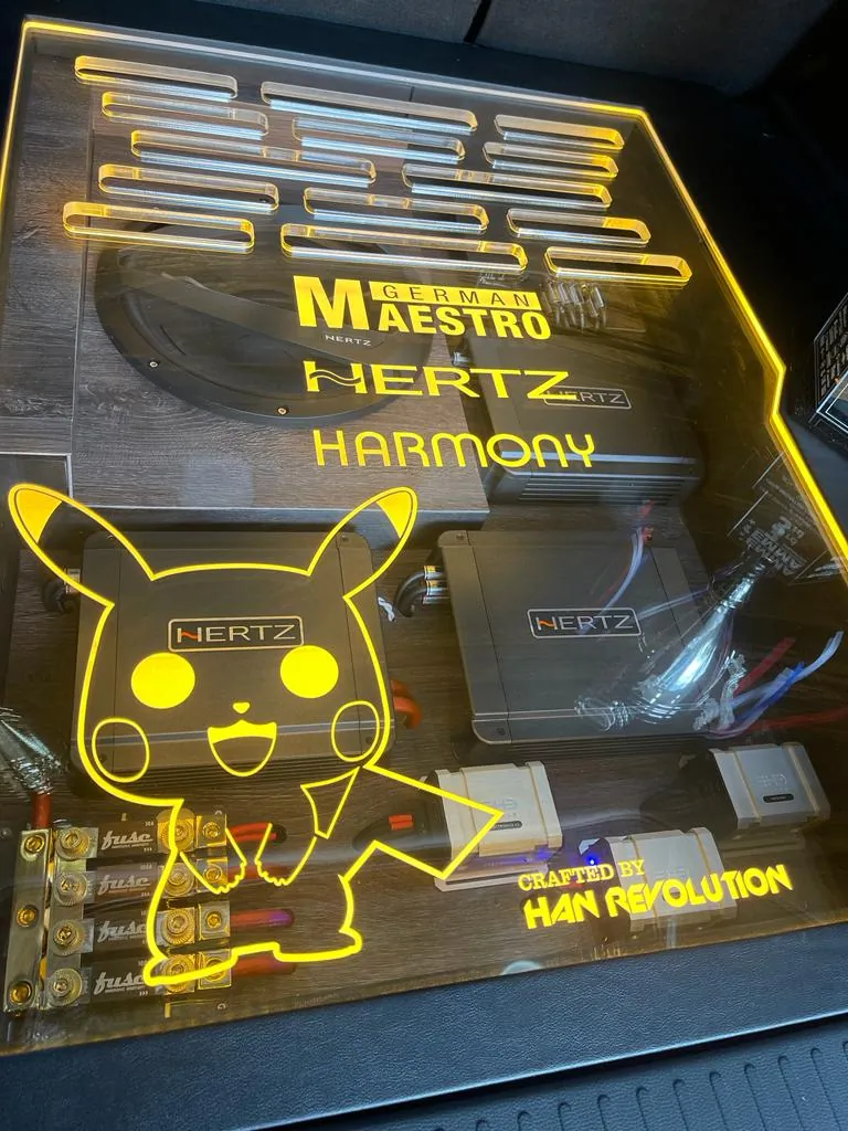 E3000 winning custom illuminated acrylic display panel